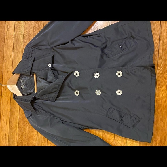 Jou Jou Large cropped women’s trench in dark grey - Picture 2 of 5